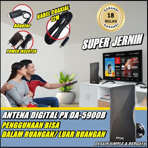 TERBARU antena tv digital analog px da 5900b kabel 12m antena tv outdoor & indoor super jernih untuk