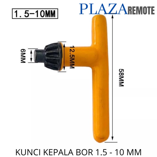 KUNCI PEMBUKA &amp; PENGENCANG KEPALA BOR 1.5 - 10 MM