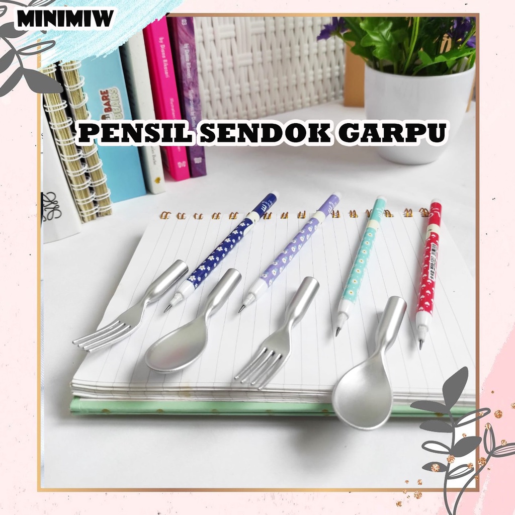 PENSIL SENDOK GARPU UNIK PENSIL SUSUN BENSIA PELURU PENCIL REFILL UNIK LANTU