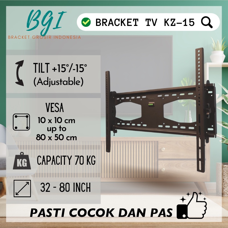 Bracket TV 55 50 60 65 70 75 80 Inch pelangi Bahan Tebal Premium Model Universal Xtra Durable for Large TV's