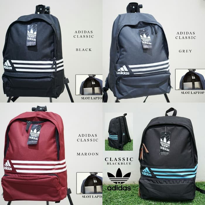 TAS RANSEL ADIDAS CLASSIC MAROON - Hitam