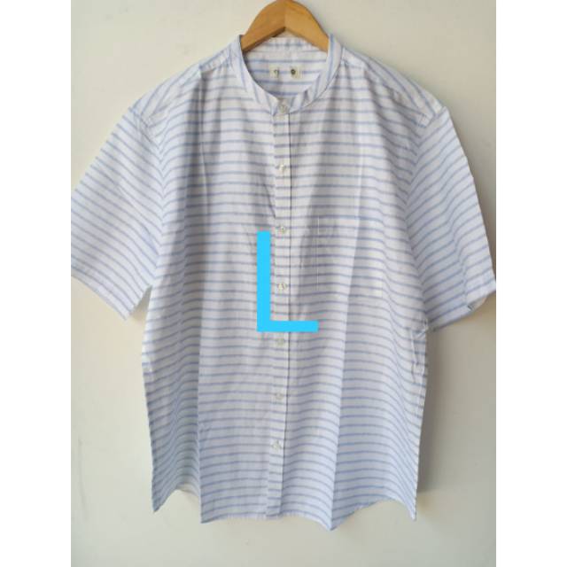 Kemeja koko putih motif garis