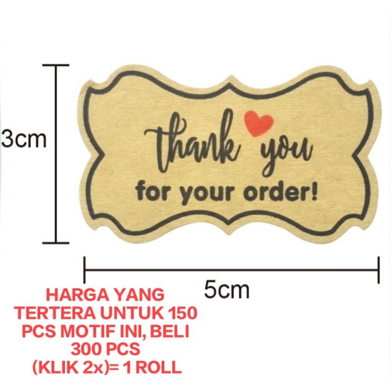 500 Pcs Sticker Thank You / 1 Roll Ukuran 1inch / 2.5 cm.. PROMO TAHUN BARU banyak motif lain, cek di slide selnjutnya ya-H