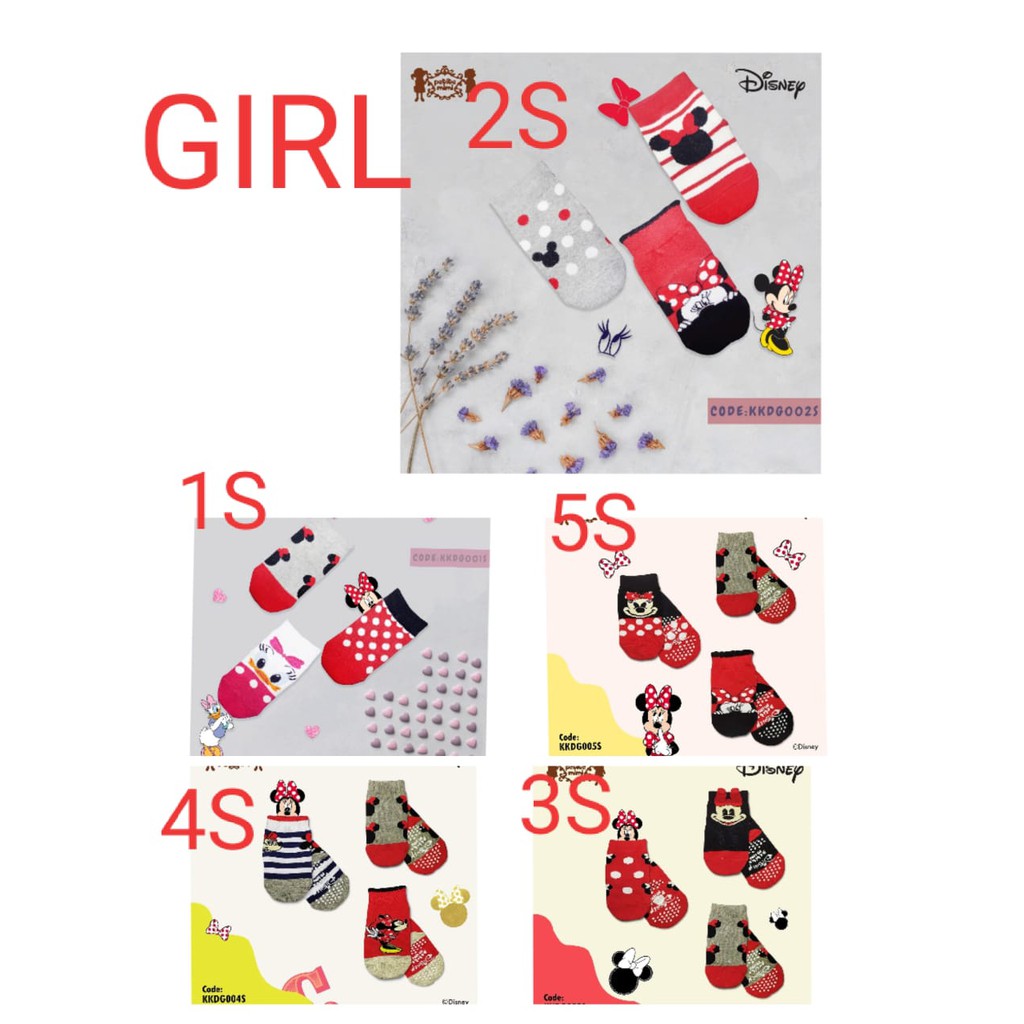 3 Pcs PETITE MIMI DISNEY KAOS KAKI EDITION SNI 0-12 bulan