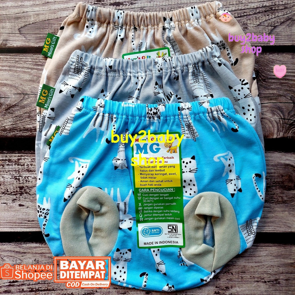 Celana pendek POP bayi Moms Gift animal Series 0-3 Bulan isi 3 Celana