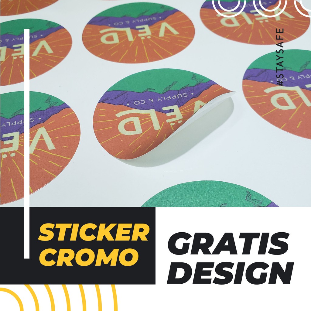 

Cetak Stiker Label Makanan / Minuman Bahan Cromo Ukuran A3 Bulat / Kotak - Cetaku Media