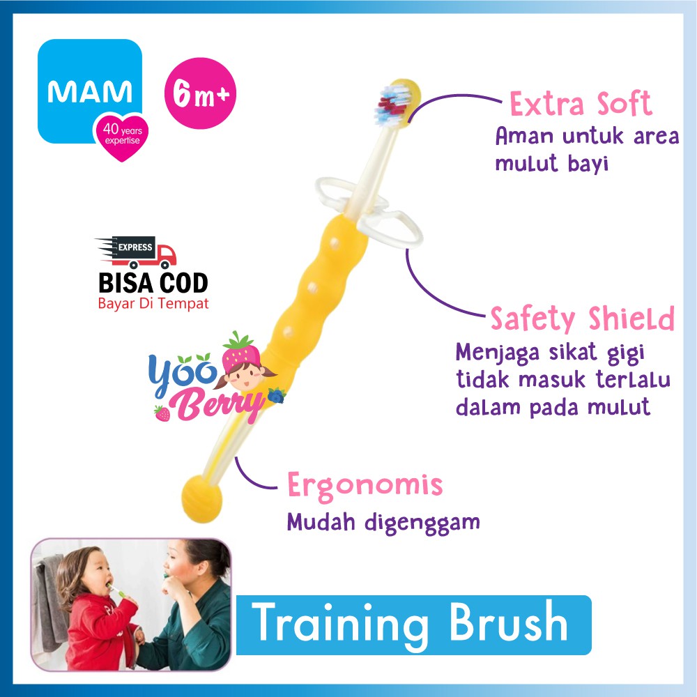 MAM Baby Training Brush Sikat Gigi Bayi 6m+ MAM009 Berry Mart