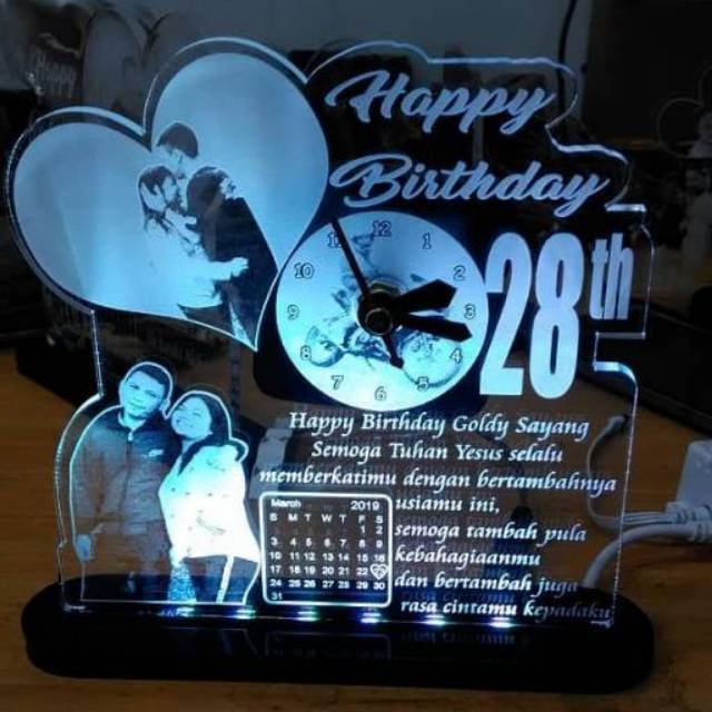 Jam Akrilik Custom Kado Ulangtahun Kado Ultah