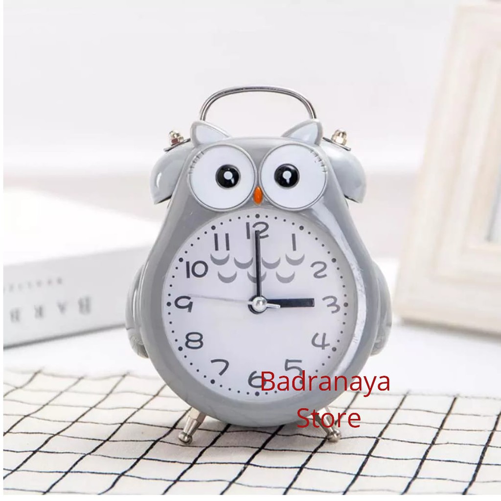 Jam Weker Meja/Jam Alarm Beker/Alarm Clock Kado Unik Lucu Motif Burung Hantu Owl