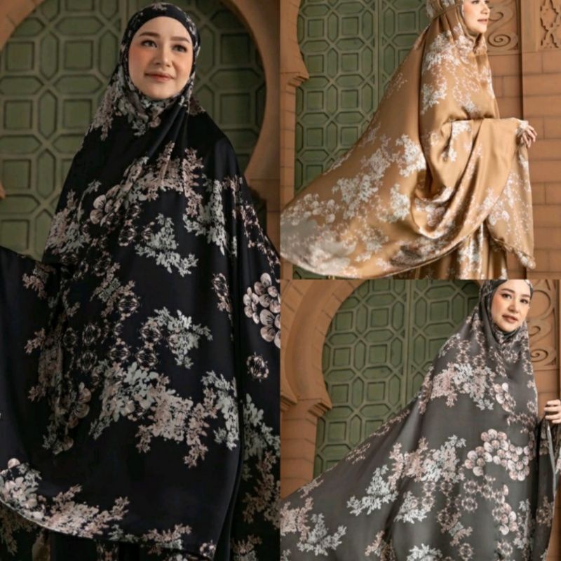 Mukena Ganaya Prayer Set Charcoal Heaven Lights HL Heavenlights