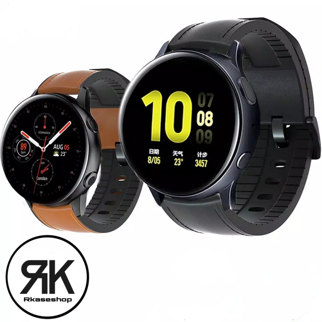 Strap Tali Jam 20mm Leather Rubber kulit Samsung Galaxy watch 4 5 pro 40mm 44mm 42mm ACTIVE 1 2 Amazfit GTS GTR 42MM BIP Haylou Ls02 rs4 plus huawei gt 2 3 42mm