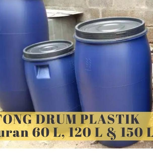 ➼ Drum Air / 60 L Liter Baru / Tong Sampah / Tong Biru Tebal ◄