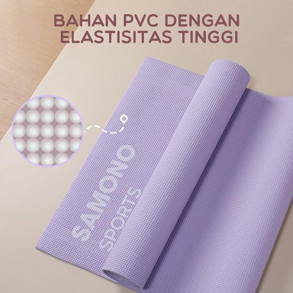 Samono Matras Yoga Mat PVC Anti Slip 2 Sisi Senam Yogamat Karpet Fitnness Ketebalan 5mm Matras Alas Olahraga Bahan PVC  SSP10