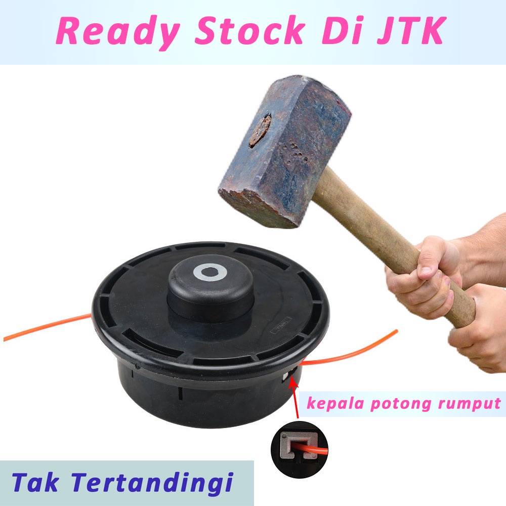 Nylon Tali Senar Mata Pisau Senar Mesin Potong Rumput Set Kepala Trimmer Head Double Line Untuk