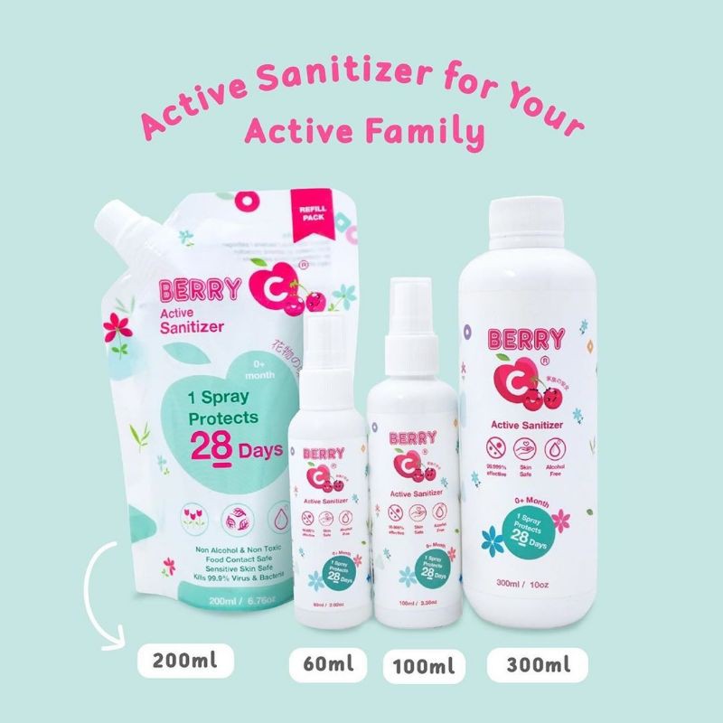 Berry C 60ml / 100ml / 120ml  Water / Foam Active  Sanitizer Food Grade BerryC 60 ml 100 ml / 120 ml