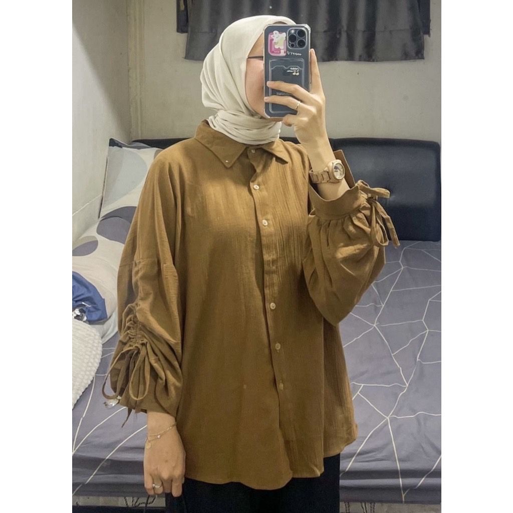 1KG MUAT 5PCS | JANETA TOP ATASAN BLOUSE SERUT AIRFLOW CRINKLE HITS HITS OOTD FASHION WANITA TERBEST SELLER