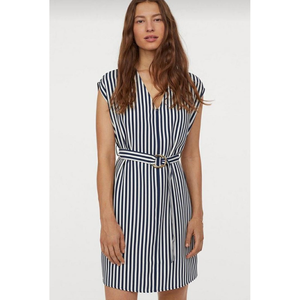 h and m striped dress