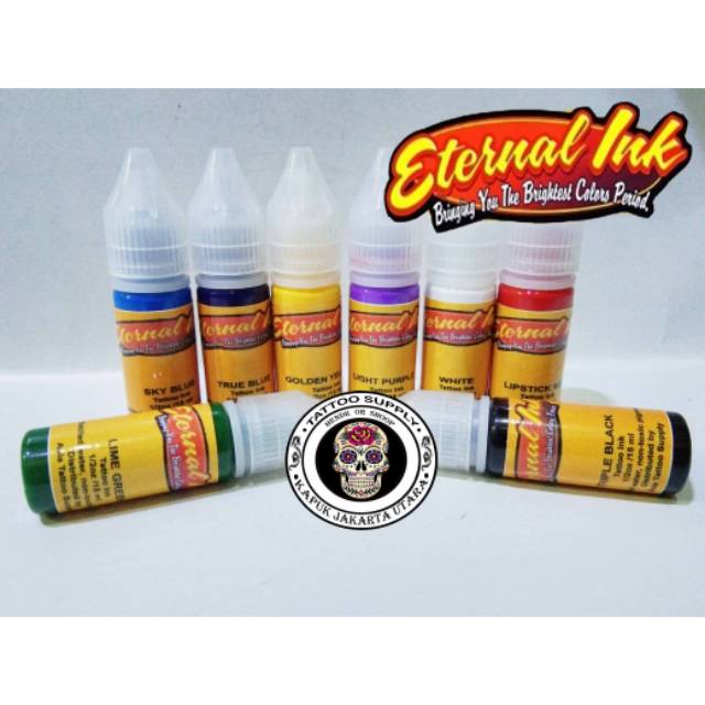 Tinta tattoo eternal 15ml set 8warna