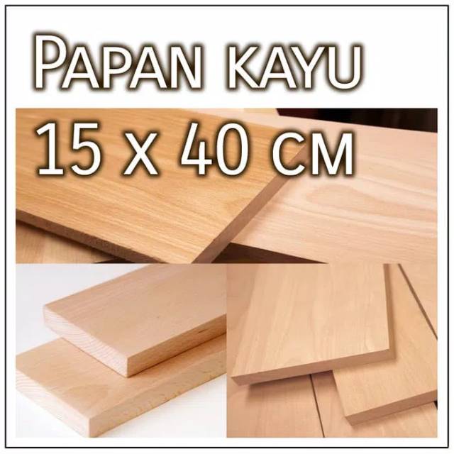 Wooden board 15x40 cm papan kayu talenan bahan craft macrame dekorasi