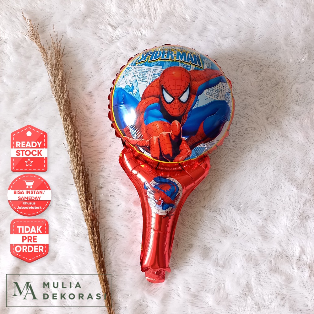 Balon Foil Pentungan Karakter Murah Ulang Tahun Tongkat Mini Kuda Poni Spiderman LOL Elsa Frozen Cars Unicorn Doraemon Minnie Mouse Princes Voil Ultah Dekorasi