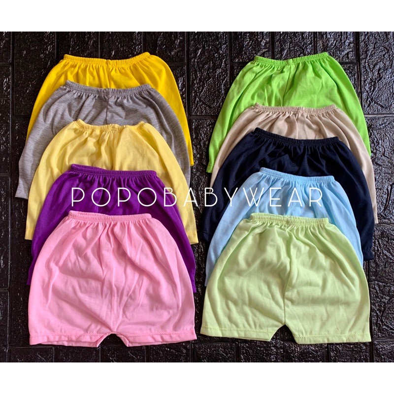 12pcs/ 1 LUSIN CELANA PENDEK POLOS BAYI 12WARNA (LUSINAN)