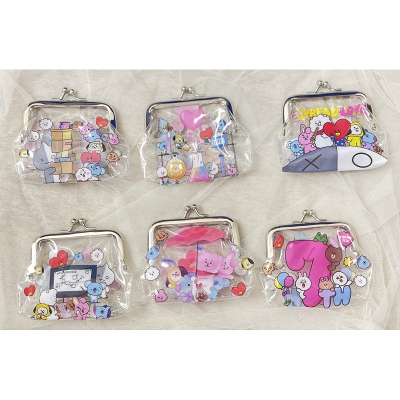 DOMPET KOIN BEHEL BTS BT21 BENING TRANSPARANT