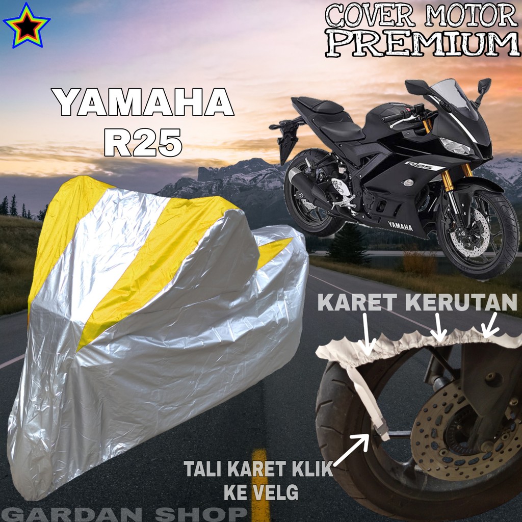 Sarung Motor YAMAHA R25 Silver KUNING Body Cover Yamaha PREMIUM