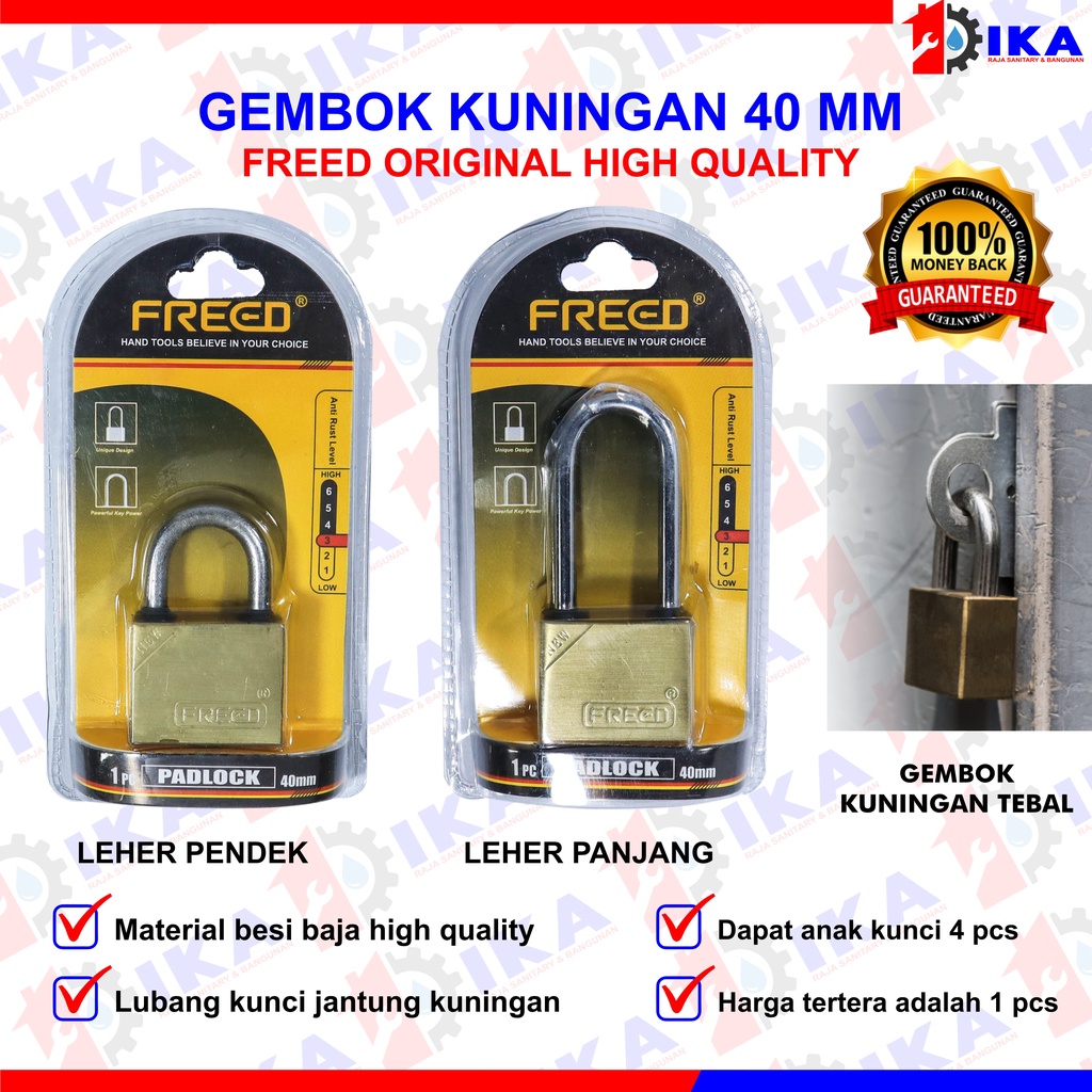 Soligen Gembok Pagar Anti Karat Maling Pager Besar Leher Panjang Pintu Rumah Gerbang Kuningan Gembok Kuningan Komputer Key Leher Panjang Pendek Soligen Varian 40MM 50MM 60MM Gembok Pintu Gembok Pagar Padlock