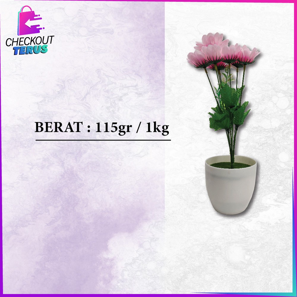 CT C551 C555 Ornamen Pot Bunga Hias Tanaman Bunga Dekorasi Rumah Bunga Hias Plastik Tanaman Artificial Daun