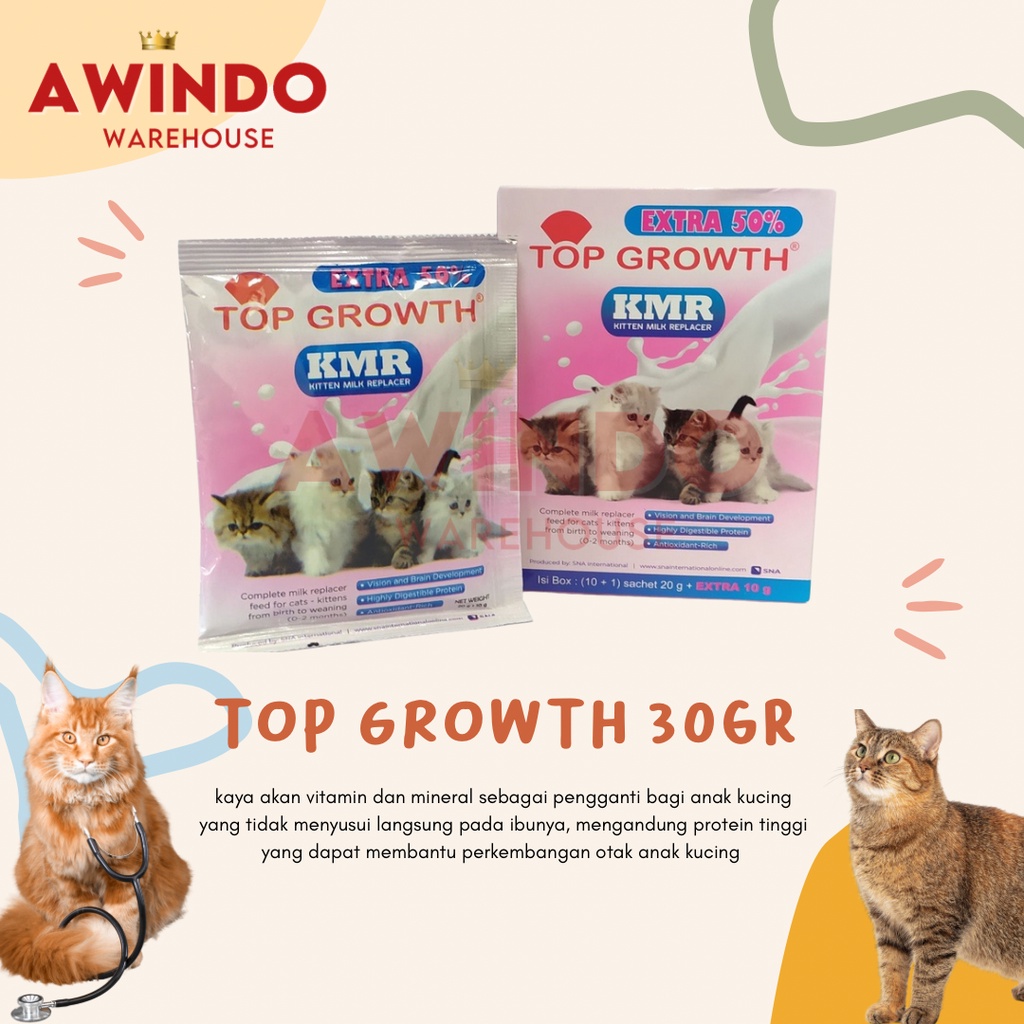 TOP GROWTH SUSU KUCING - Susu Anak Kucing Kitten Cat Milk 30gr 30 gr