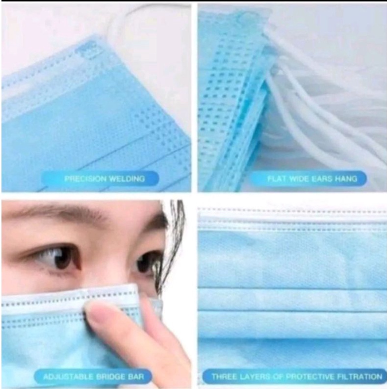 Masker 3 ply anti droplet isi 50 pcs