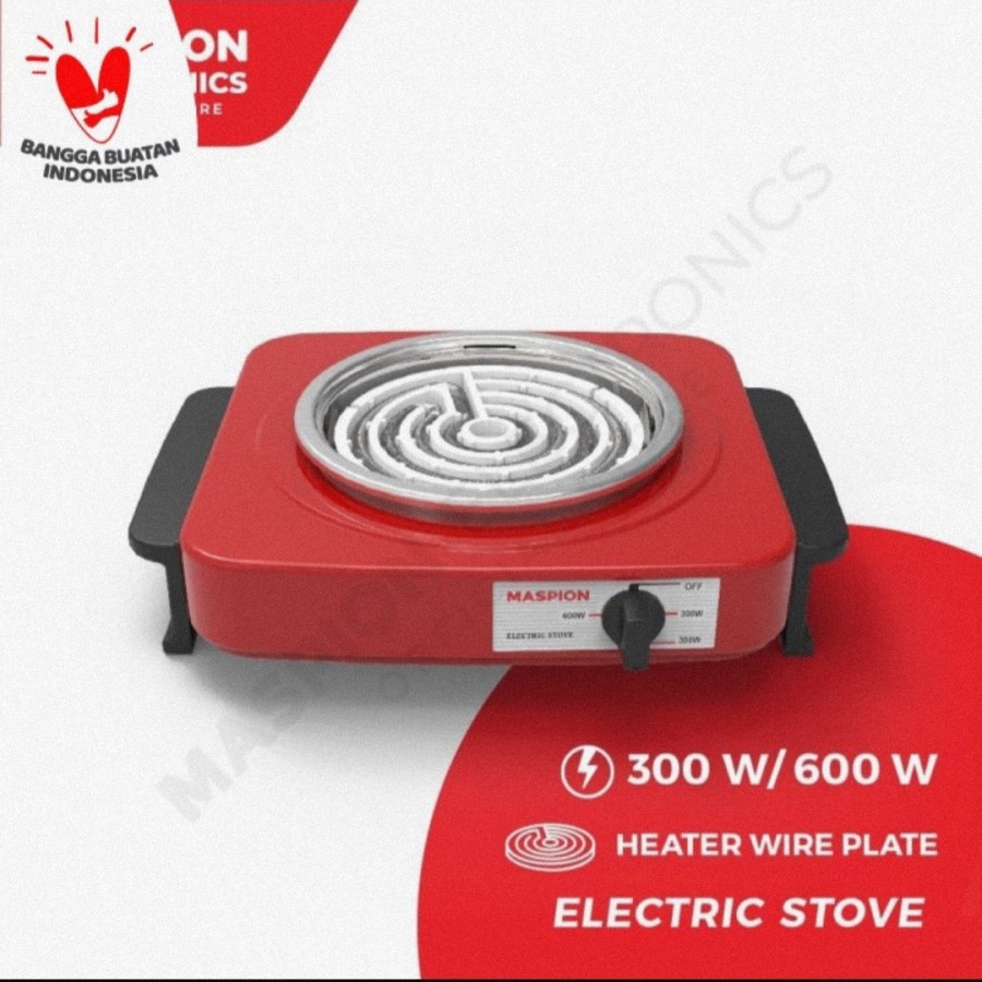 MASPION Kompor Listrik S 300 With Heater Wire  -  GARANSI RESMI 1 TAHUN