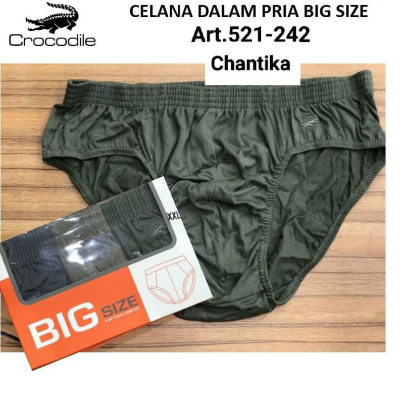 Crocodile cd Pria Katun BIG SIZE Art. 521-242 Sekotak Isi 3 pcs Original