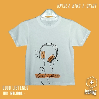 KIDS T SHIRT UNISEX GOOD LISTENER TANGAN  PENGHARAPAN  