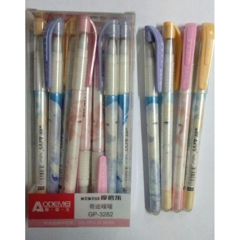 

12pcs Pulpen Bisa Dihapus Motif Girl Merk Aodemei GP-3282 / Pena Bisa Dihapus