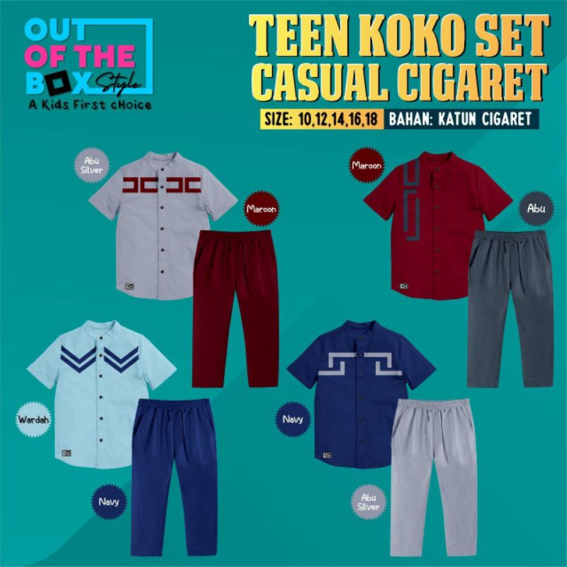10-18T Teen Koko Set Casual Cigaret by OOTB (Zainkids) / Sigaret Koko OOTB Teen / Koko Teenager / Se