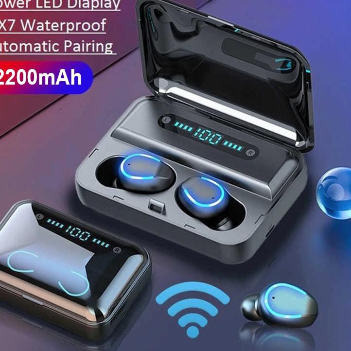 ❊ ELITEGEAR TWS-F9 Bluetooth 5.0 Earphone Wireless HiFi 8D Digital LED Display ✷