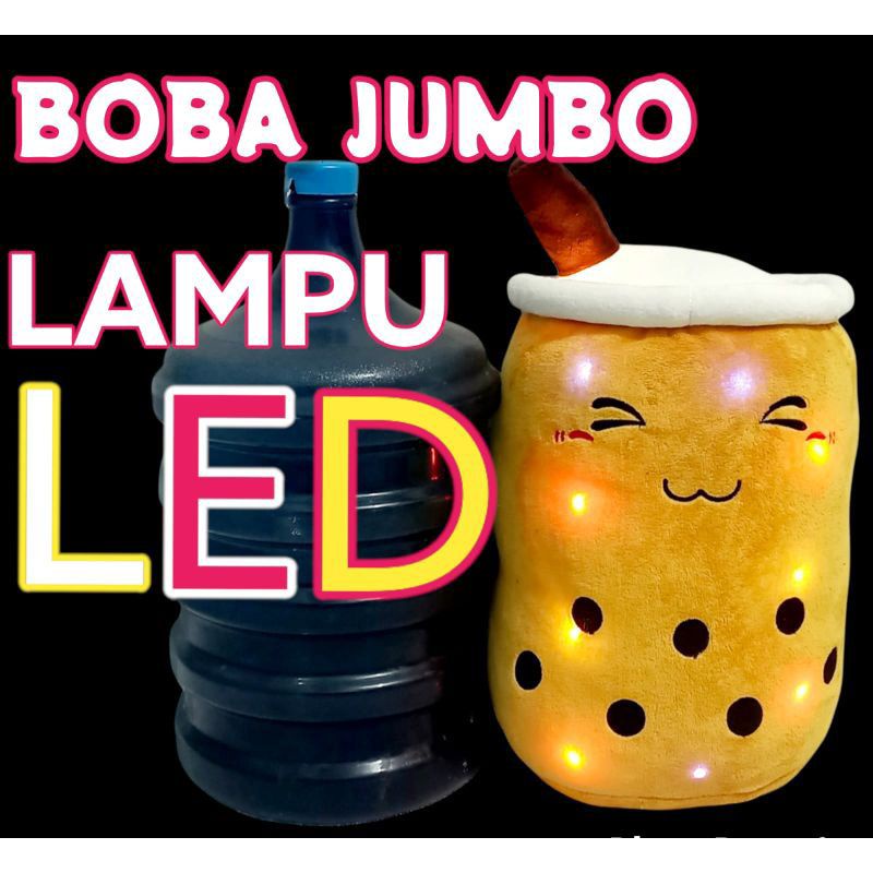 Boneka Boba/Bantal Boba Milk tea/Boba Lampu LED