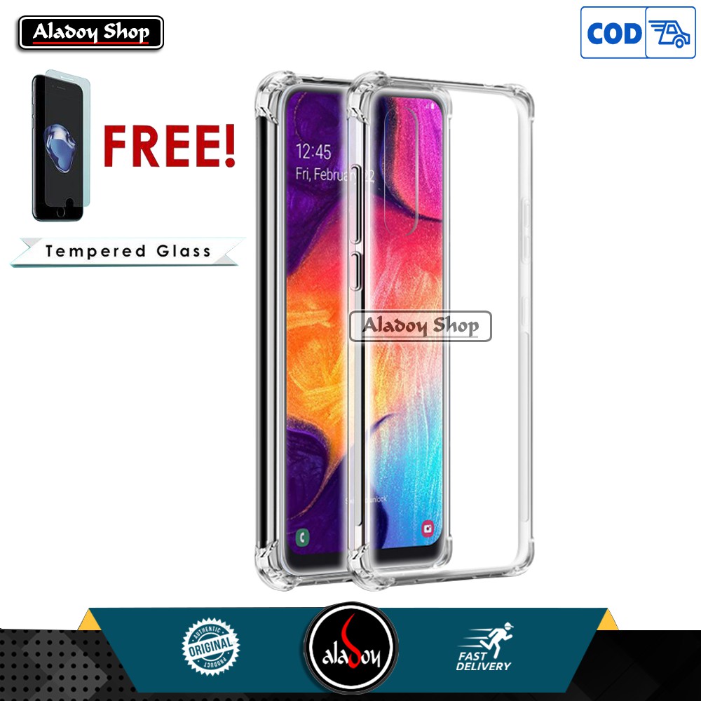 PROMO Case Free Tempered Glass Clear SAMSUNG A30S A50 A50S Anticrack Shockproof Premium Softcase