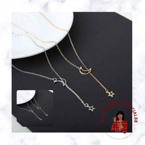 ✿AYN✿  Kalung Wanita Simple FA67 bulan bintang moon stars necklace