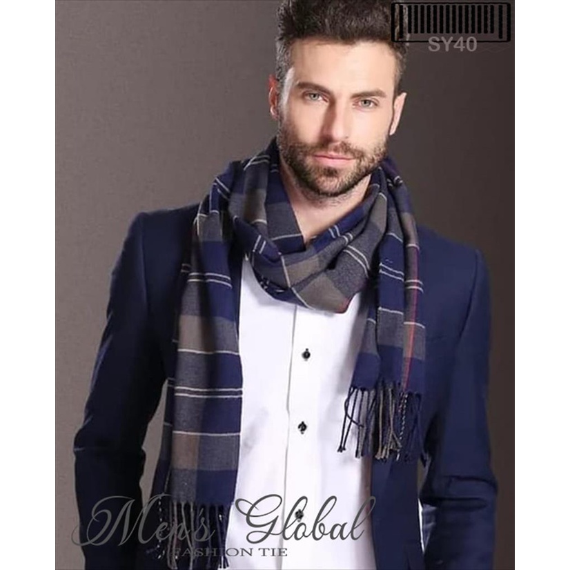 SYAL / SCARF FASHION ELEGANT PRIA HANGAT HALUS WOOL SPINING TASSEL-SY40