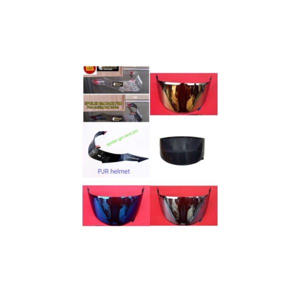 Paket flat visor gm race pro + spoiler free stiker visor