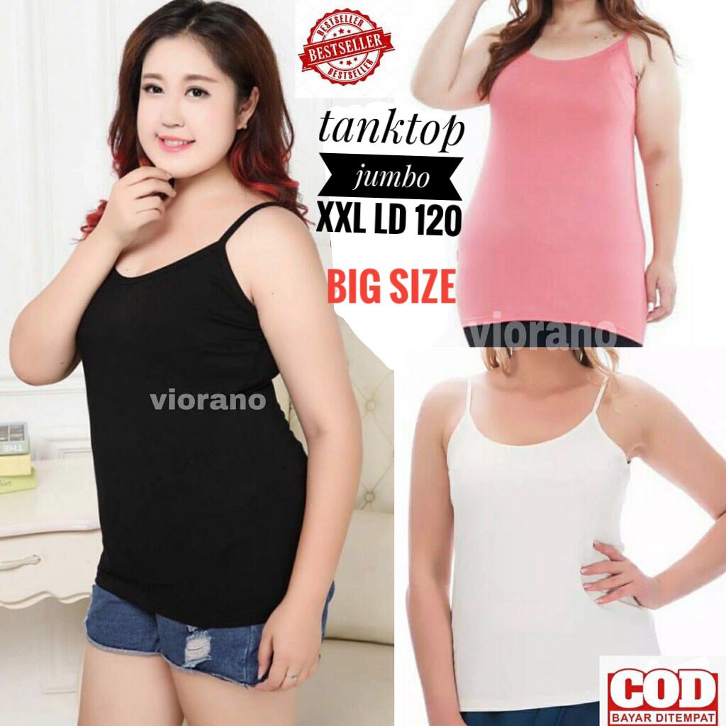 Super Jumbo Tanktop Cewe Tali Kecil Super XXL Tank Top Jumbo Big Size Bahan Kaos Adem / Kaos Dalaman Super Lembut Adem