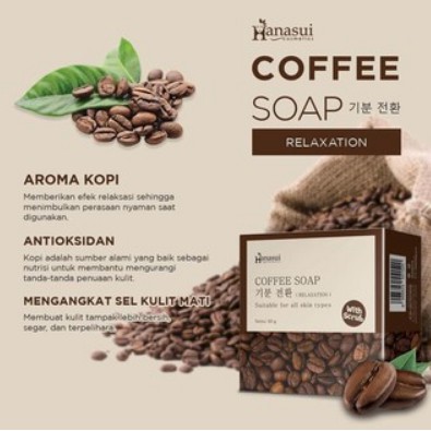 HANASUI Bar Soap Coffee White Rice Bamboo Charcoal Aloe Vera | Sabun Batang Scrub 60gr BPOM