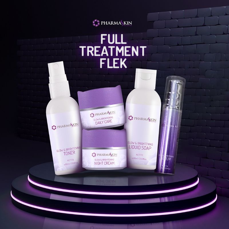 Paket Full Treatment Flek Pharmaskin Solution | Serum Flek Menahun | Cream Glowing | Cream Pemutih