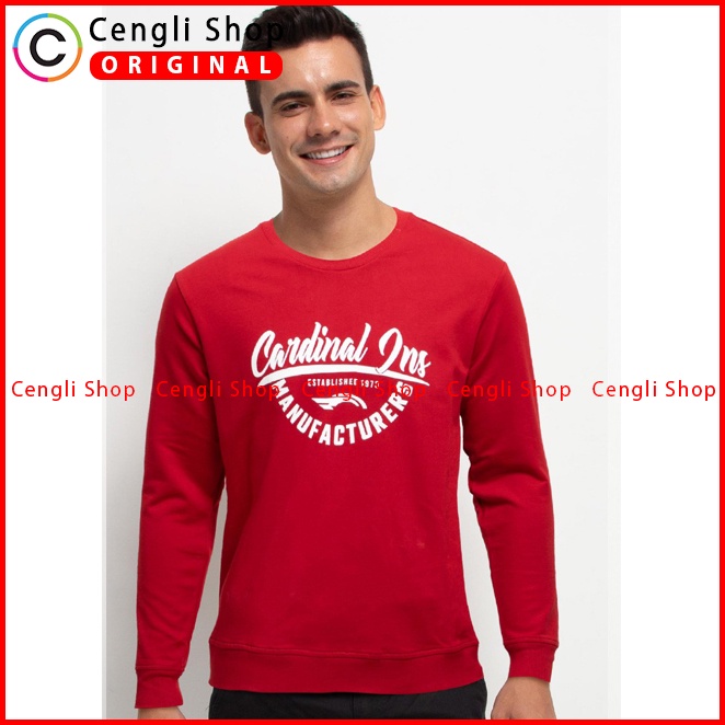 JAKET SWEATER CASUAL PRIA CARDINAL ORIGINAL TERBARU MERAH CA10