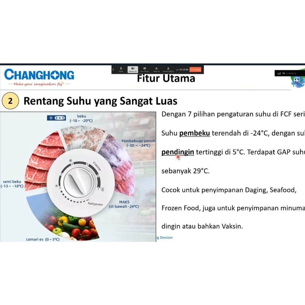 Changhong Chest Freezer FCF-136DW (110 Liter) / FCF 136 DW. Irit Listrik 60 Watt