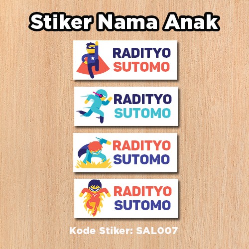 

Stiker Label Nama Anak Waterproof Superhero Blue