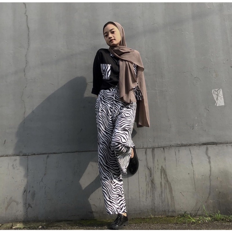 Kulot Zebra Rayon Kulot Wanita Kekinian