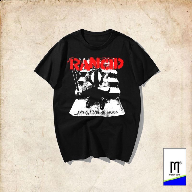 T-Shirt Rancid And Out Come Wolves (Oversized) Kaos Band Rancid / Kaos Musik Rancid